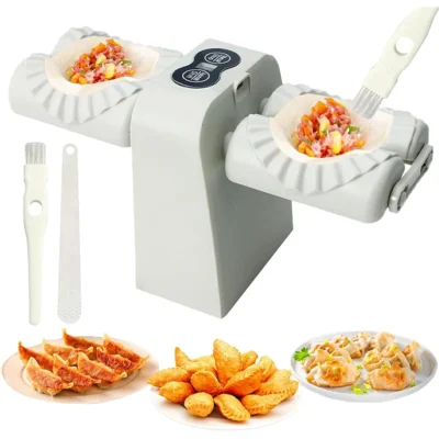 Double Head Automatic Electric Dumpling Maker Machine Manual Dumpling Mould Empanadas Ravioli Kitchen Pressing Dumplings Skin